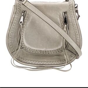 Rebecca Minkoff Light Gray Whipstitch Leather Crossbody